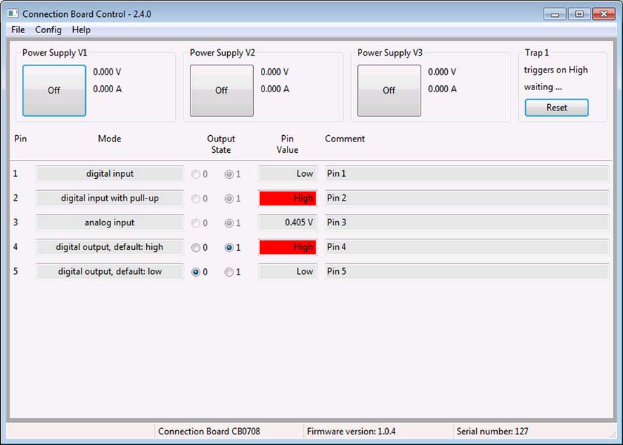 CB Control, Connection Board Control Software/ USB